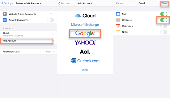 Import google contacts to icloud